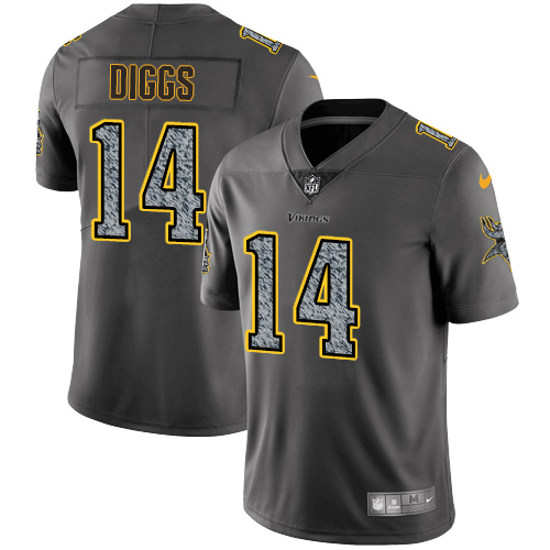 Nike Vikings #14 Stefon Diggs Gray Static Men's Stitched NFL Vapor Untouchable Limited Jersey - Click Image to Close
